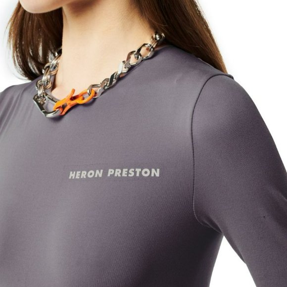 Heron Preston Jumpsuit Reflective Logo Grey Long Sleeve Stretch Size XL‎ - Picture 3 of 13